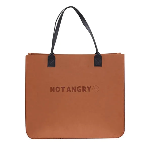 Logo Felt Tote Bag for Reuse for Shopping