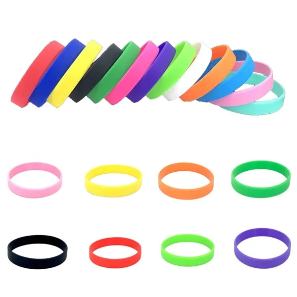 Solid Color Glossy Silicone Wristband