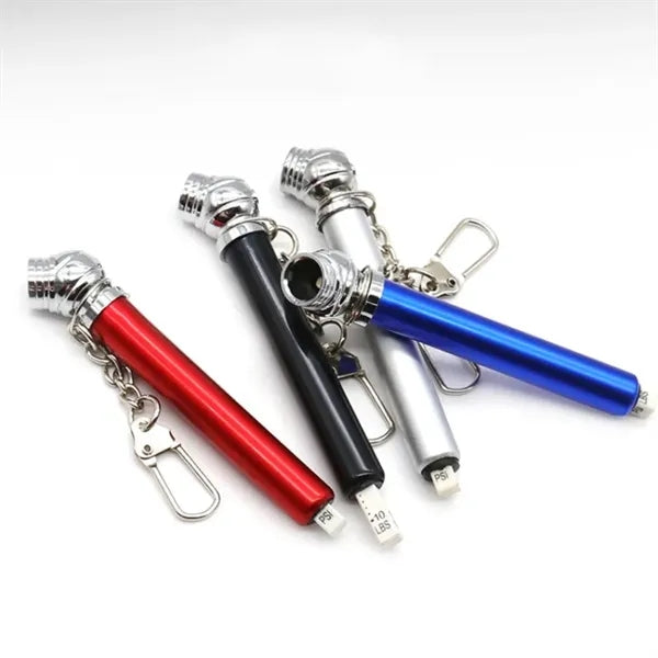 3 1/3" Custom Mini Aluminum Tire Pressure Gauge Keychain