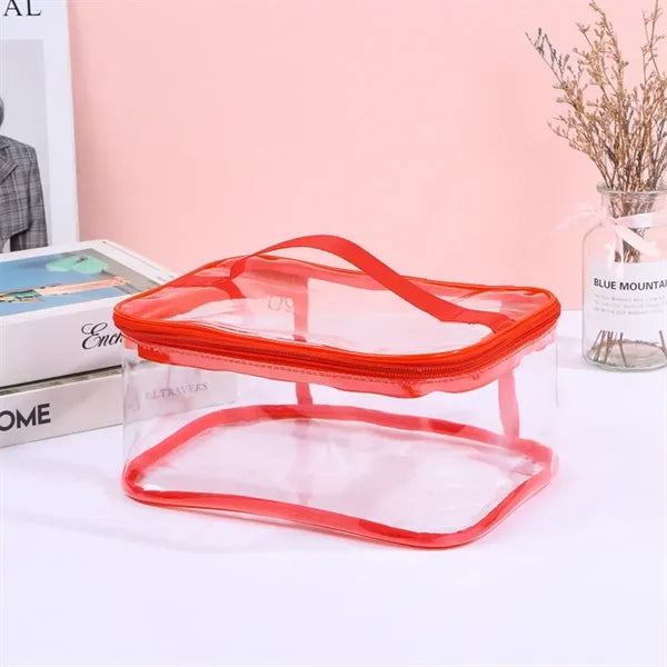 Portable Toiletry Travel Makeup Kit Clear Cosmetic Tote Bag