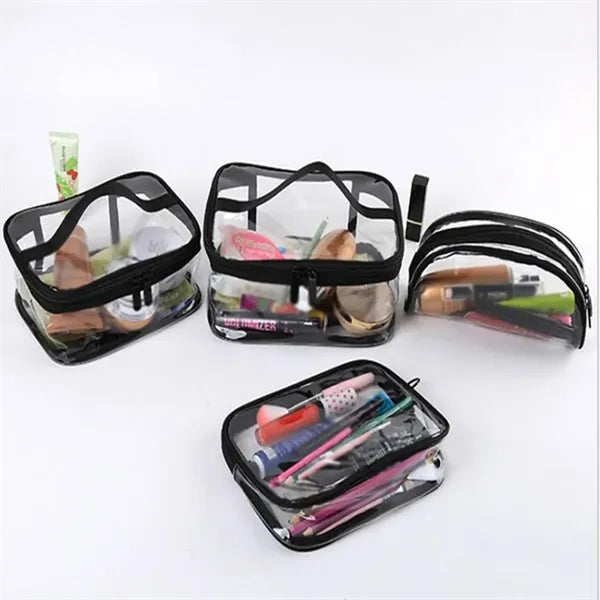 Portable Toiletry Travel Makeup Kit Clear Cosmetic Tote Bag