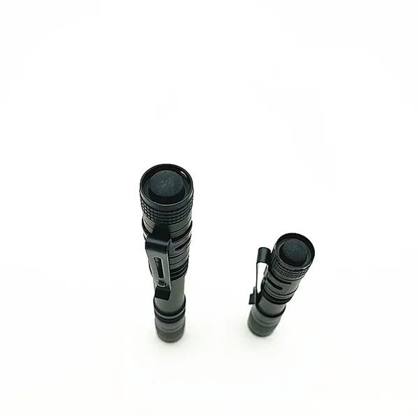 AAA Battery Aluminum Alloy Mini Flashlight with Pen Holder