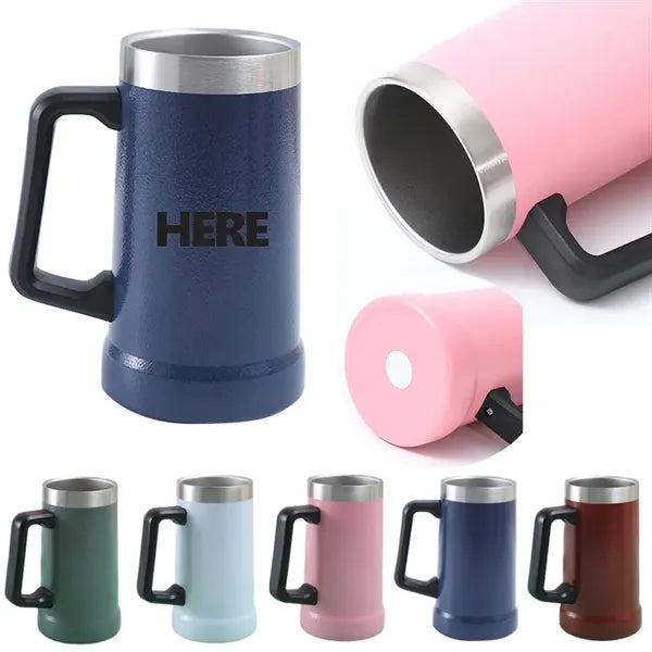 24 oz Stainless Steel Beer Stein with Big Grip Handle
