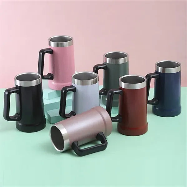 24 oz Stainless Steel Beer Stein with Big Grip Handle