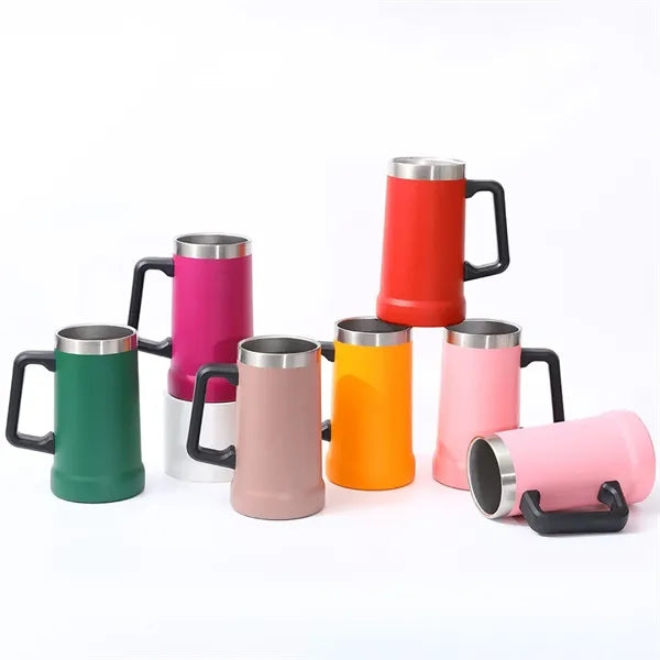 24 oz Stainless Steel Beer Stein with Big Grip Handle