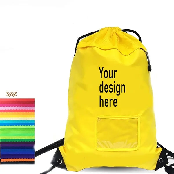 420D Polyester Drawstring Sports Shoulder Bag
