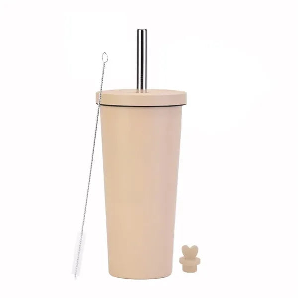 24oz Stainless Steel Insulated Straw Cup With Ceramic Liner
