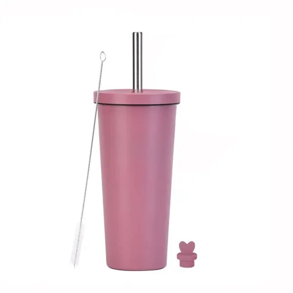 24oz Stainless Steel Insulated Straw Cup With Ceramic Liner