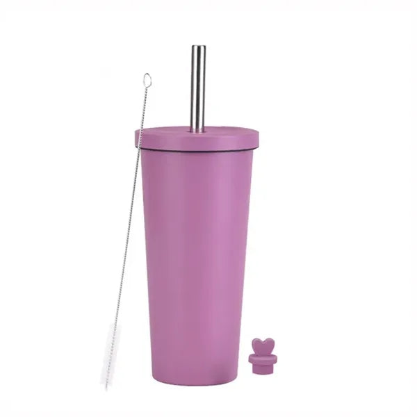 24oz Stainless Steel Insulated Straw Cup With Ceramic Liner