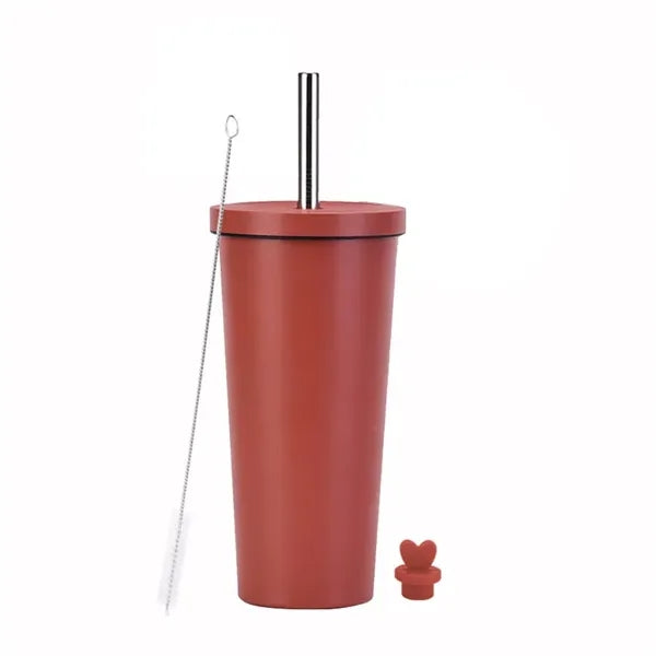 24oz Stainless Steel Insulated Straw Cup With Ceramic Liner