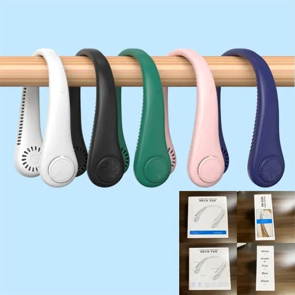 ABS Portable Rechargeable Hands Free Neck Fan w/3 Speeds