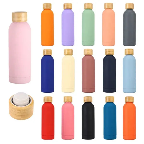500ml Insulated Narrow Mouth Sports Flask with Bamboo Lid