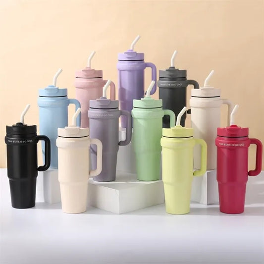 30oz Portable Outdoor Tumbler Cups Heart Press Lid