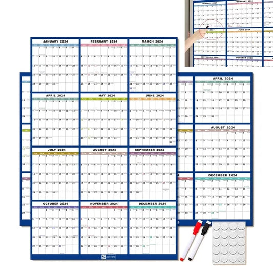 365-Day Annual Poster Desk Calendar Wall Planner