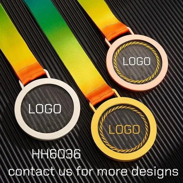 Metal Crystal Medals with Ribbon