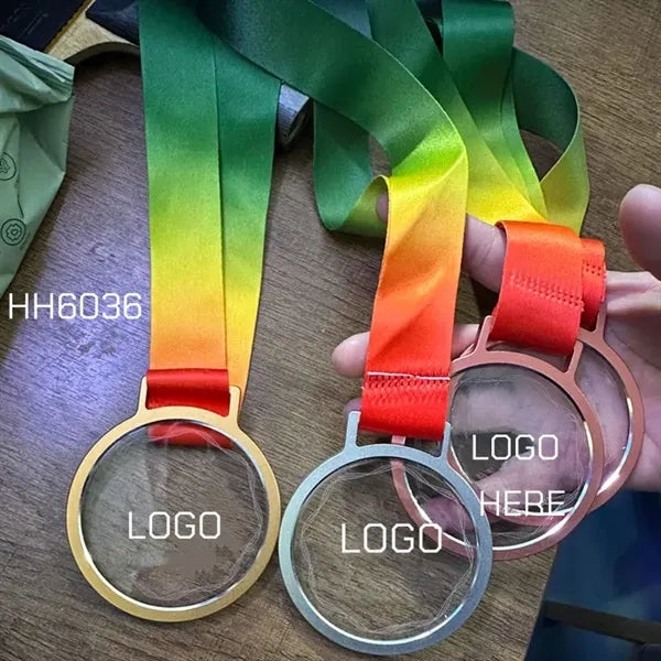 Metal Crystal Medals with Ribbon