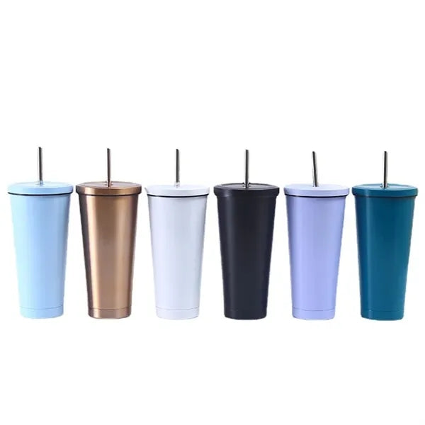 Double Wall Tumbler Cup With Straw