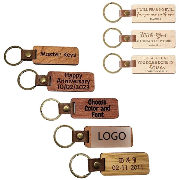 Engraved Wooden Keychain