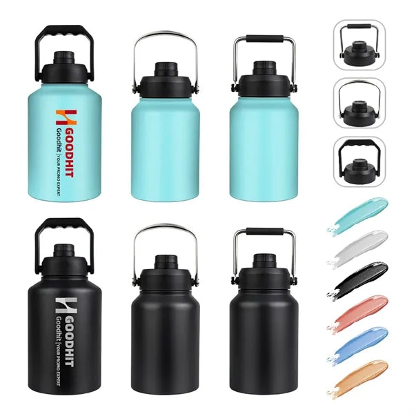 64/87/128oz Large Stainless Steel Sports Metal Water Flask