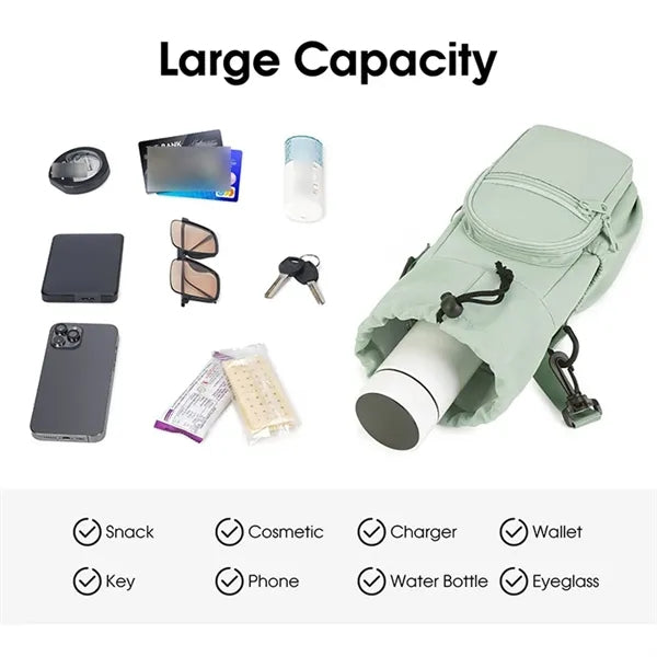 Portable crossbody shoulder insulated water bottle holder