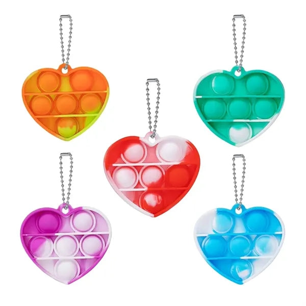 Silicone Push Pop Fidget Keychain