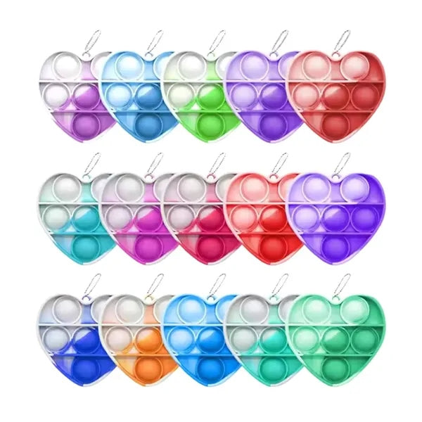 Silicone Push Pop Fidget Keychain