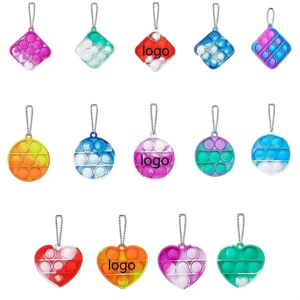 Silicone Push Pop Fidget Keychain