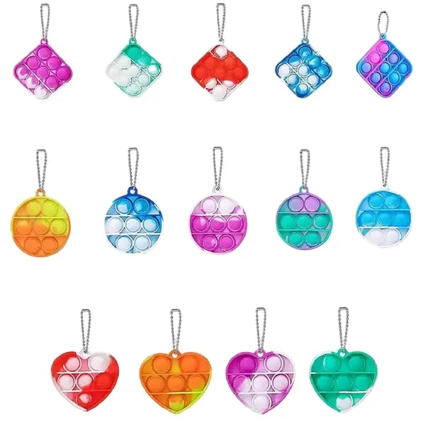 Silicone Push Pop Fidget Keychain