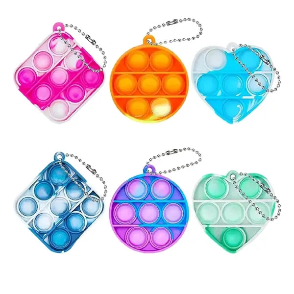 Silicone Push Pop Fidget Keychain