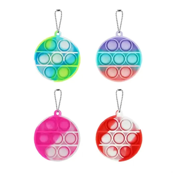 Silicone Push Pop Fidget Keychain