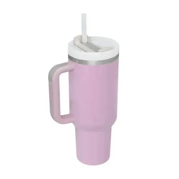 Stainless Steel Tumbler with Handle and Straw Lid-30OZ