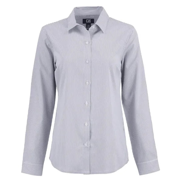 Cutter & Buck Skyline Recycled Pinstripe Womens Long Slee...