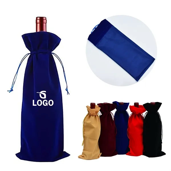 Velvet Drawstring Wine Bag