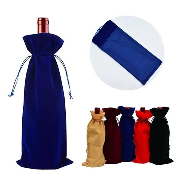Velvet Drawstring Wine Bag