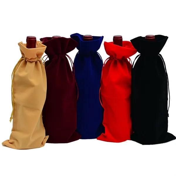 Velvet Drawstring Wine Bag