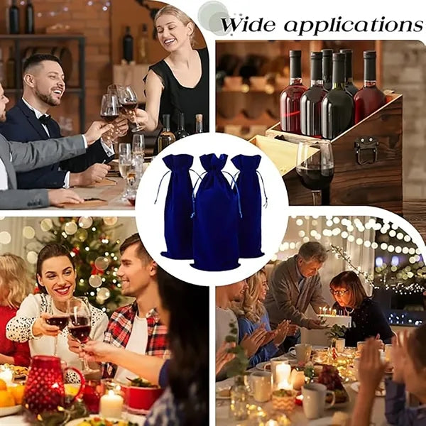 Velvet Drawstring Wine Bag