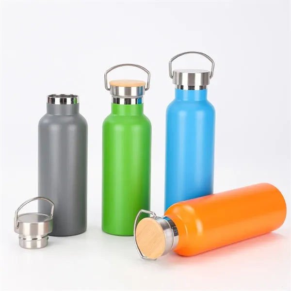20OZ Stainless Steel Flask Bottle with Bamboo Lid