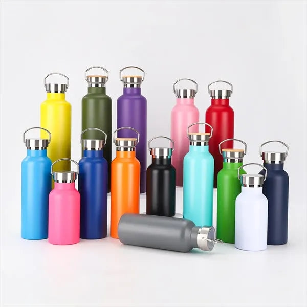 20OZ Stainless Steel Flask Bottle with Bamboo Lid