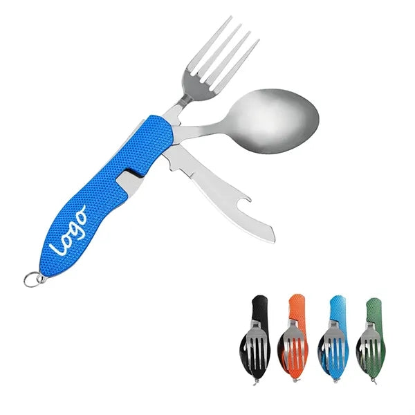 Multifunctional Outdoor Foldable Cutlery with Knife, Fork an