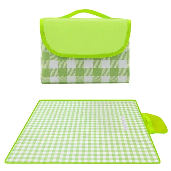 Picnic Waterproof Foldable Yellow Gingham Outdoor Blanket