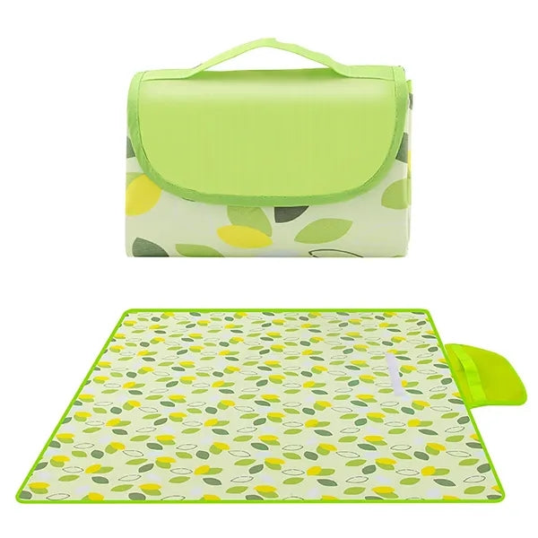 Picnic Waterproof Foldable Yellow Gingham Outdoor Blanket