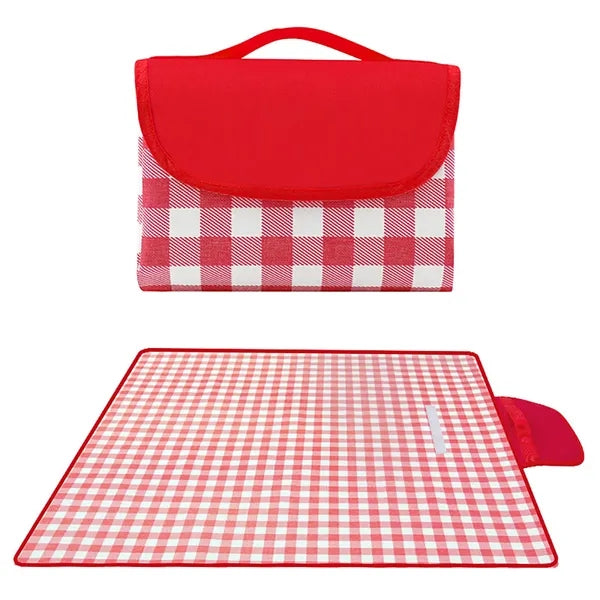 Picnic Waterproof Foldable Yellow Gingham Outdoor Blanket