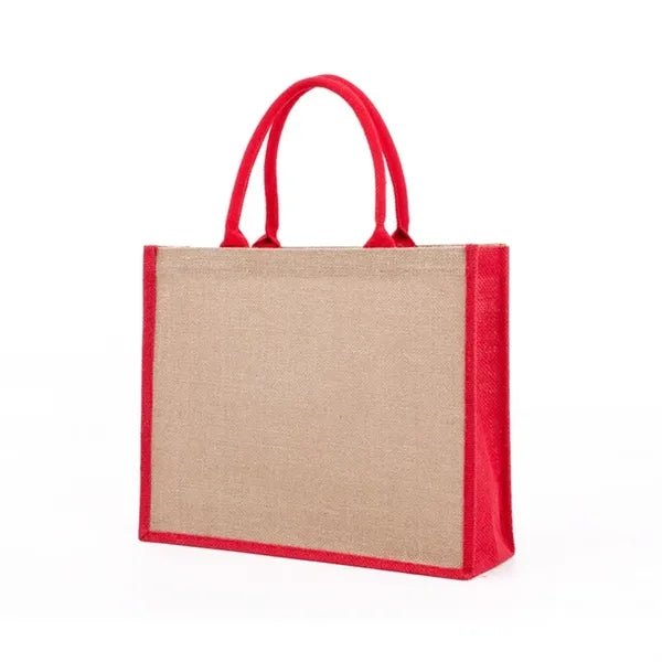 Two-Tone Jute Tote Bag