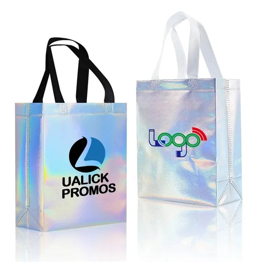 Iridescent Non-Woven Gift Tote for Party Favor 8"x4"x10"