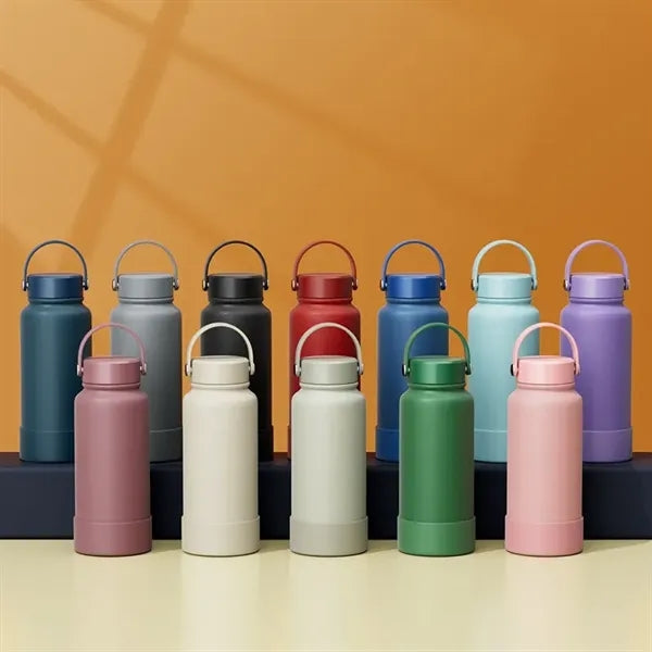 40oz Insulated Sports Bottle With Silicone handle and band