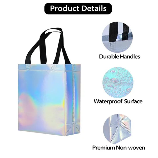 Iridescent Non-Woven Gift Tote for Party Favor 8"x4"x10"