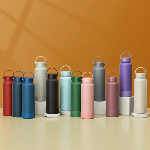 40oz Insulated Sports Bottle With Silicone handle and band