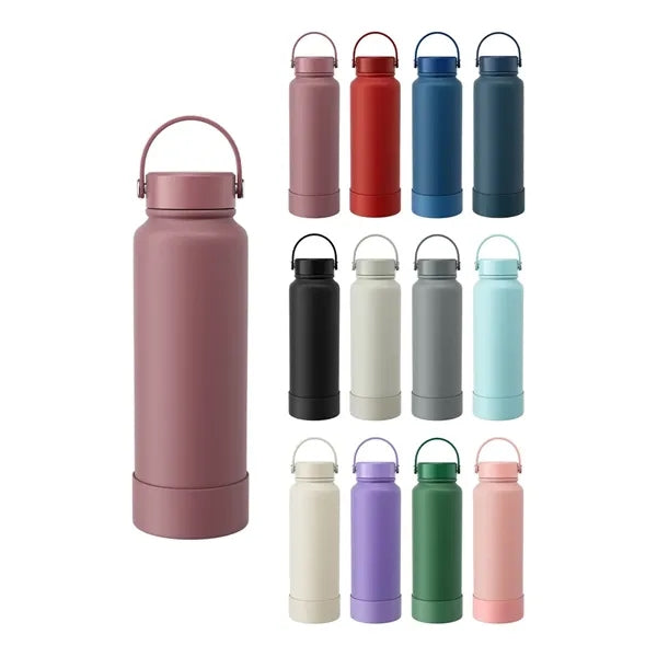 40oz Insulated Sports Bottle With Silicone handle and band
