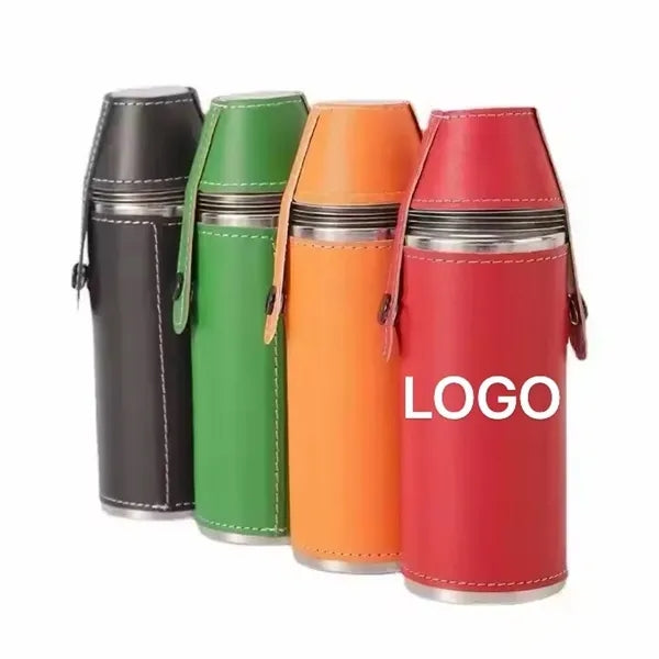 Pocket 8oz Hip Flask comes with 2 stainless steel cups