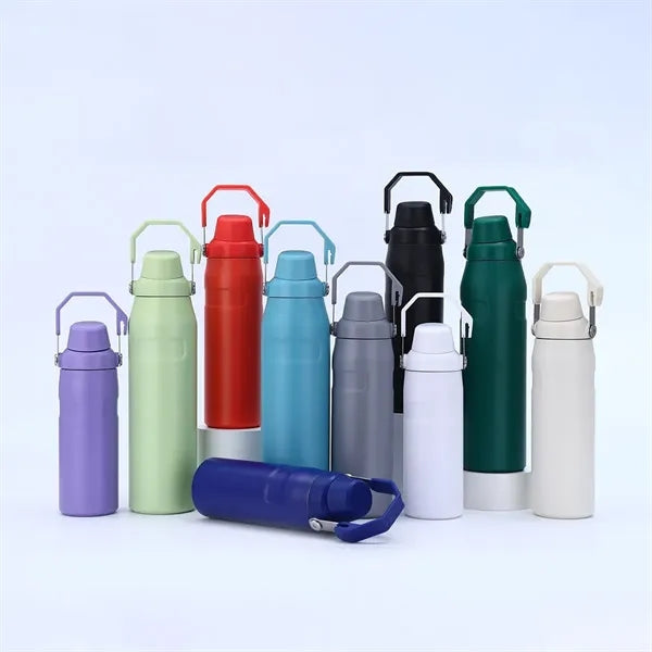 24oz Stainless Steel Sport Bottle With Handle Lid